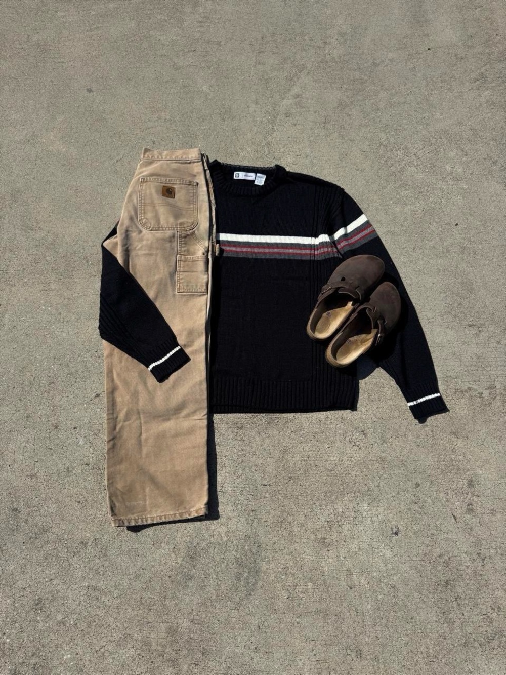 Men’s XG black stripped sweater long sleeve